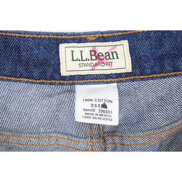 LL Bean Double L Jeans Standard Fit Straight Leg Dark Wash 33x29 - Picture 7 of 10